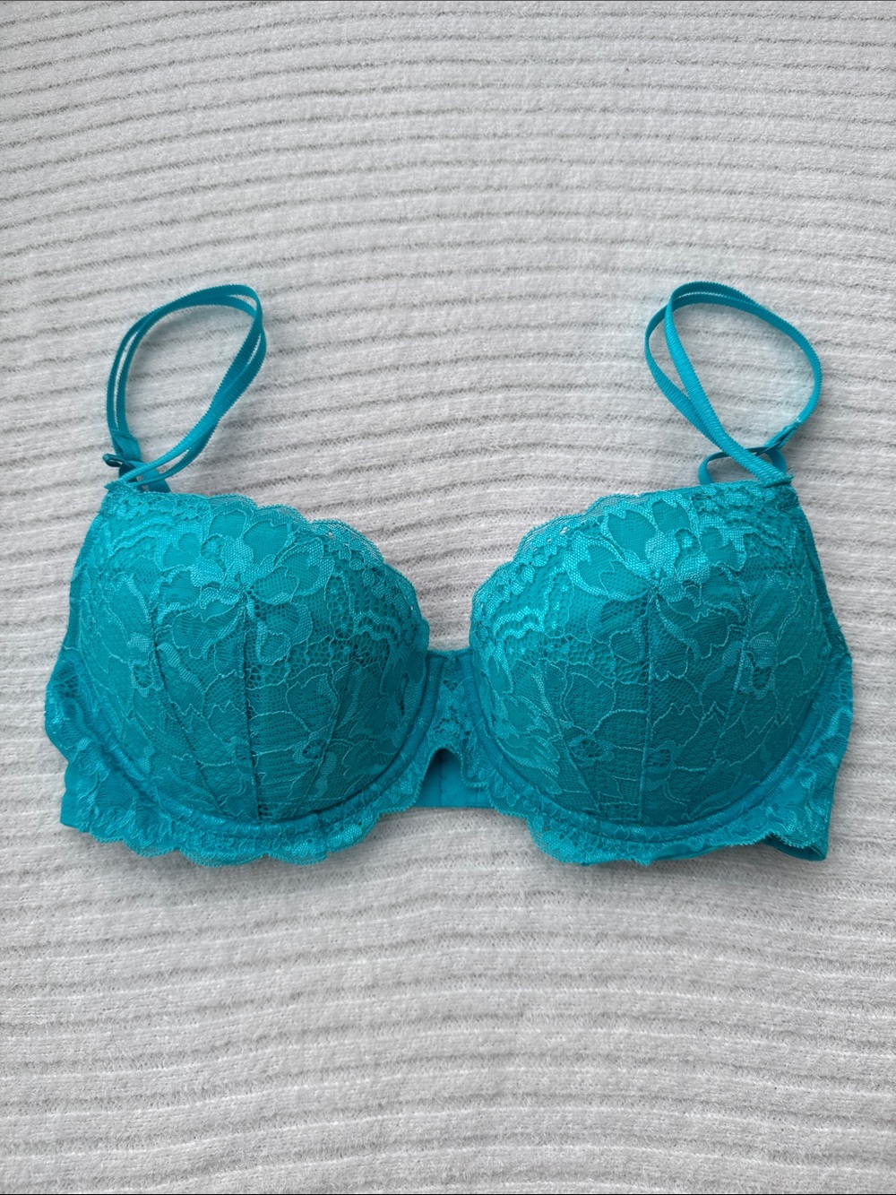 VICTORIA’S SECRET PINK | NWOT Blue Teal Lace Underwire Bra 34D